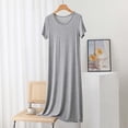 thumbnail image 2 of yillto Women Short Sleeve Long Nightshirts Summer Lightweight Loose Crewneck Sleepwear Pajamas Nightgowns, 2 of 5