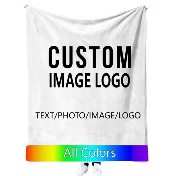 RBER Custom Photo Fleece Blanket Soft Throw For Bed Couch