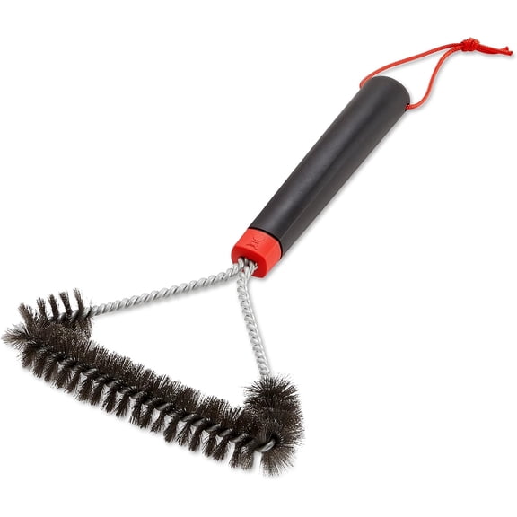 NOBRAND Three-Sided Grill Brush - Utility Brush - 12 In, Black