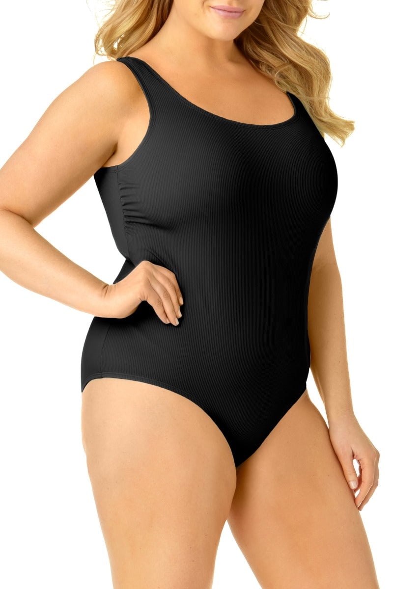 Catalina Women's Plus-Size Slimming High-Neck Halter One-Piece Swimsuit 1X 3X 