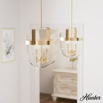 Hunter - Karloff 3-light Alturas Gold, Medium Size Pendant Light, Dimmable, Casual Style, Urn Shaped, for Bedrooms, Dining, Living Rooms - 19834