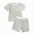 thumbnail image 4 of TOWED22 Toddler Baby Boy Summer Clothes Letter Print Short Sleeve Shirt Tops and Shorts Set Summer Outfit 2Pcs(Green,12-18 M), 4 of 4