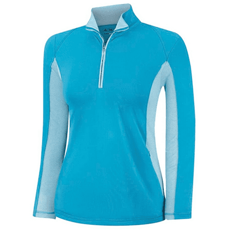 Adidas Golf Women's Microstripe Block Solar Blue/White 1/2 Zip Jacket, Sz. Small