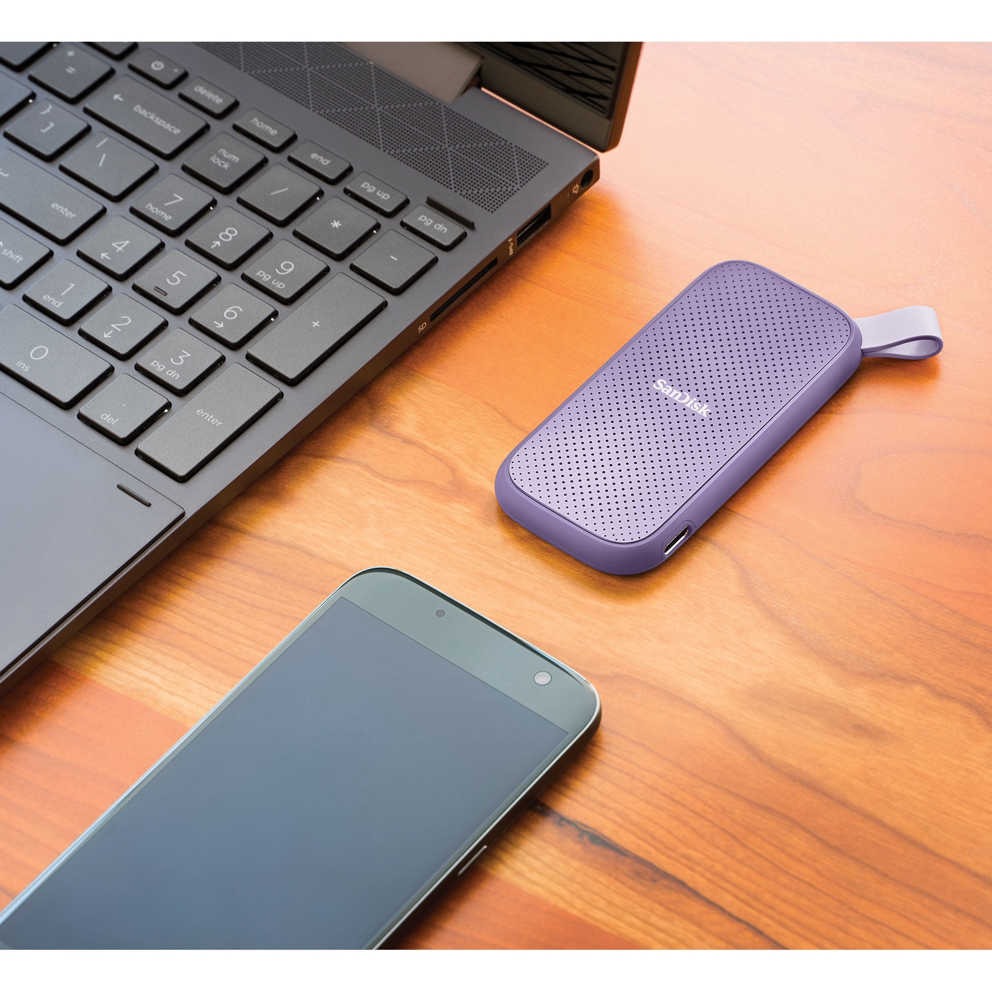 SanDisk 1TB Portable SSD - Lavender, up to 800MB/s, USB-C, USB 3.2 Gen 2 External Solid State Drive