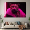 thumbnail image 6 of Mudket Framed Pink Neon Leopard Canvas Wall Art, Pink Leopard Print Wall Decor, Modern Animal Wall Art Ready to Hang for Bedroom - 12"L x 8"W, 6 of 10