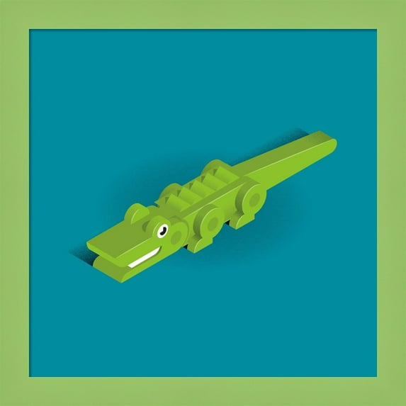 Great Art Now Crocodile by Bo Virkelyst Jensen, Framed Wall Art, 14W x 14H