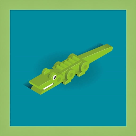 Great Art Now Crocodile by Bo Virkelyst Jensen, Framed Wall Art, 14W x 14H