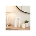 thumbnail image 3 of Marble Rounded Horseshoe for Home or Office Decor - Accent Display for Bathroom, Living Room, and Shelf Styling - Curved Figurine Sculpture Ornament for Coffee Table Decor or Bedroom - 8", White, 3 of 13