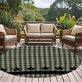 thumbnail image 5 of 5ft Round Rug, Sage Green Black Plaid Non-Skid Rubber Backing Large Area Rugs - Living Room Bedroom Home Office, Vintage Star Buffalo Check Rustic Indoor Floor Mat Carpets Washable Rug, 5 of 9