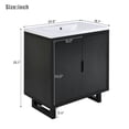thumbnail image 6 of 30" Bathroom Vanity Set with Sink, Combo Cabinet, Bathroom Storage Cabinet with Resin Basin, Solid Wood Frame Storage Cabinet with Double Doors for Bathroom, Hotel, 6 of 9