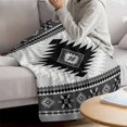 thumbnail image 3 of Gray Boho Blanket Soft Cozy Warm Throw Blanket for Couch, Plush Fuzzy Flannel Fleece Blankets for Sofa, Southwestern Ethnic Abstract Geometric Bed Blankets Lightweight Gifts for Women, 30"x40", 3 of 9