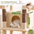 thumbnail image 3 of Globlazer 84" Multilevel Large Corner Cat Tree Tower for Indoor Cats with 2 Condos, 3 Hanging Baskets & 8 Scratching Posts, Beige, 3 of 8