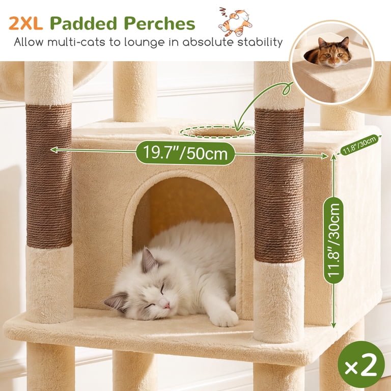 Globlazer 84" Multilevel Corner Cat Tree, 2 Condos photo 2