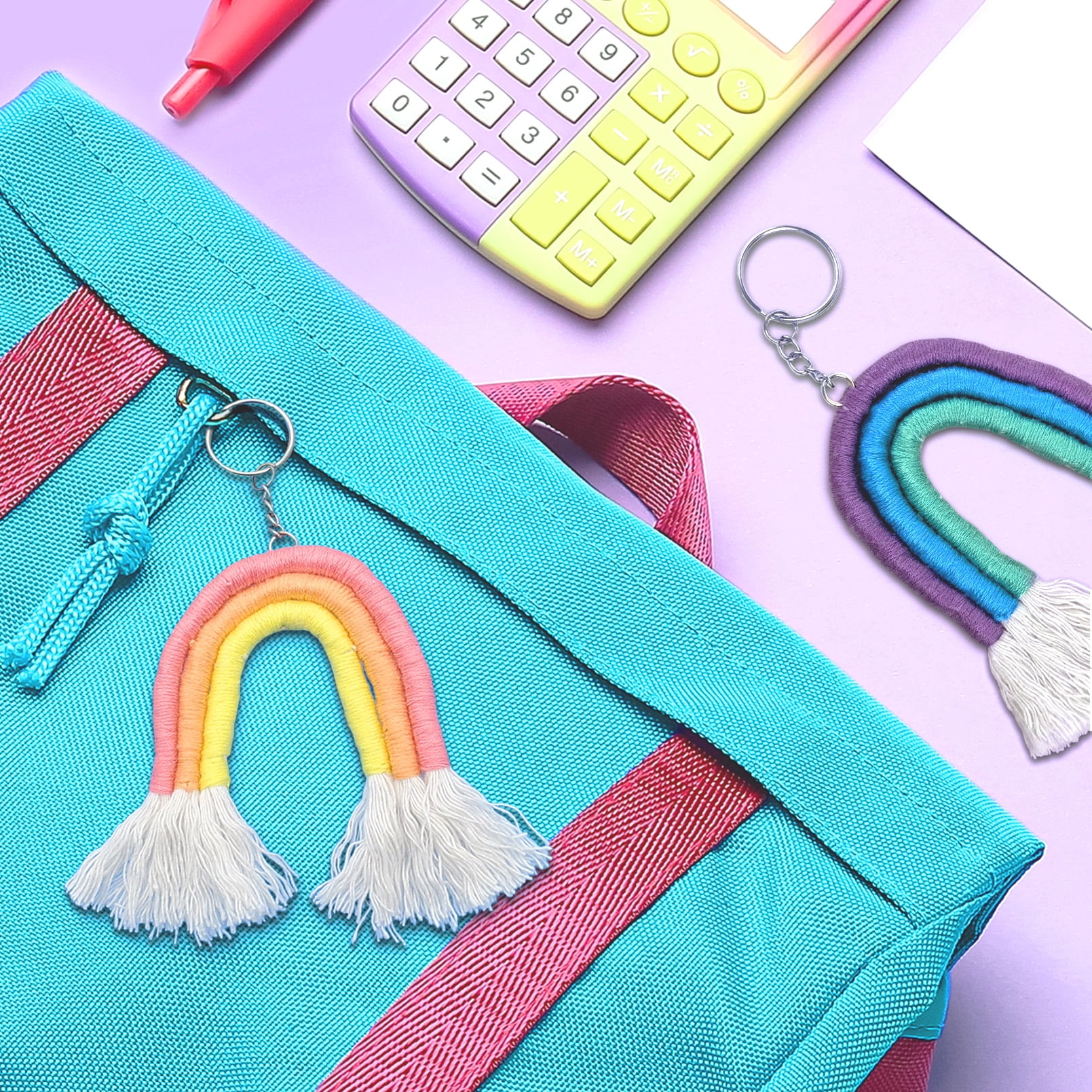 (2 pack) Hello Hobby Make Your Own Rainbow Keychains, Arts and Crafts Kit for Kids