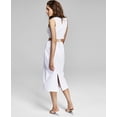 thumbnail image 3 of And Now This Women's Back Zipper Slit Cotton Midi Skirt White Size M, 3 of 3