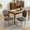 Dark Gray, variant on 2 PCS Olive Green French Style Dining Chairs, Solid Rubberwood Frame with Antique Finish, Linen Fabric Upholstered Seat, Set of 2 for Dining Room