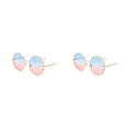 thumbnail image 4 of Qarigey Protección Gafas de sol de perlas Clásicas para todas las ocasiones Gafas de sol redondas Marco de PC Marco dorado Azul Rosa Marco Dorado Azul Rosa 2Conjunto, 4 of 6