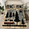 thumbnail image 2 of Manfei RV Car Full Size Sheets 4-Piece for Teens Boys Girls,Happy Camping Breathable Bed Sheets,Lodge Cabin Lightweight Sheet Sets,Super Cozy Room Decor, 2 of 7