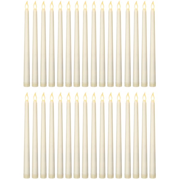 Velas cónicas sin llama Treela LED, funcionan con pilas, 24 unidades