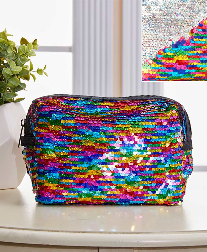 Reversible Mermaid Sequin Cosmetic Bag