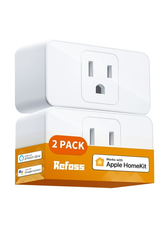 Smart Plug WiFi Outlet Work with Apple HomeKit, Siri, Alexa, Google Home, Refoss Smart Socket with Timer Function, Remote Control, No Hub Required, 15A, 2 Pack 2 2 pack