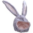 thumbnail image 2 of Gorro con orejas de conejo, sombrero de animales de dibujos animados, gorro bonito de felpa con orejas móviles para mujeres y niñas Afortunado Sencillez, 2 of 5