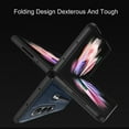 thumbnail image 5 of ELEHOLD for Samsung Galaxy Z Fold 4 Slim Fit Case with Pen Slot, Lychee Pattern PU Leather PC Bumper Screen Camera Protection Shockproof Case for ZFold 4 7.6 inch, GBlack, 5 of 9