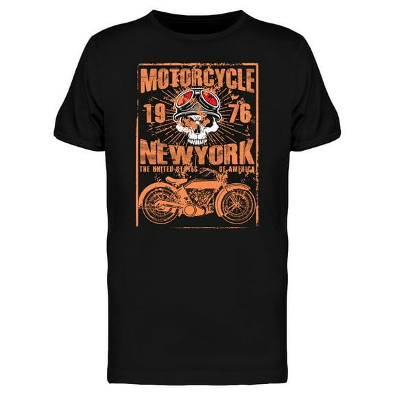 Vintage Motorcycle 1976 Ny T-Shirt Men -Image by Shutterstock, Male 3X-Large