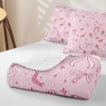 thumbnail image 4 of Erosebridal Girls Bowknot Twin Quilt Set, Pink Spring Butterfly Floral Twin Coverlet Set, 2 Pieces, 4 of 7