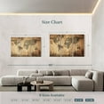 thumbnail image 4 of Elephant Stock Newspaper Landmark World Map Wall Art - Horizontal Multi Panel Canvas - Living Room Wall Decor - Map Multi Panel - Brown And Gray Decor - 74" x 48", 4 of 8