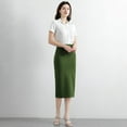 thumbnail image 2 of Women's Slim Fit Pencil Skirt Mid Length Stretchy High Waist Bodycon Elegant Formal Business Work Attire Wear, 2 of 2