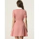 thumbnail image 4 of Vestido Vintage Allegra K Con Botones Y Cordones Cuello Peter Pan Rosa M, 4 of 5