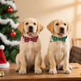 thumbnail image 3 of Mumup Christmas Dog Collar with Bow, Adjustable Red Green Plaid Dog Collars with Removable Bowtie Christmas Collars for Large Dogs Pets, 3 of 5
