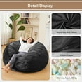 thumbnail image 5 of Bean Bag Chairs for Adults - Memory Foam Furniture BeanBag Chair - Kids/Teens Sofa with Soft Micro Fiber Cover - Round Fluffy Couch for Living Room Bedroom College Dorm - 3 ft, Carbon Black, 5 of 14