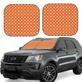 thumbnail image 2 of Uemuo Orange And White Polka Dot Printed 2 PCS Car Windshield Sun Shade, Auto Sun Heat and UV Rays Blocker, Foldable Automotive Front Window Sunshade Protector, 2 of 7