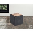 thumbnail image 4 of Loft Lyfe Fil de Coton Jaxston 3-en-1 Pouf / Pouf / Table d'Extrémité, Gris Foncé, 4 of 7