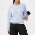 thumbnail image 4 of Craaazy Casual Womens Waffle Knit Sweatshirt Crew Neck Raglan Sleeve Loose Fit Top for Sports and Daily Wear Gifts, 4 of 7