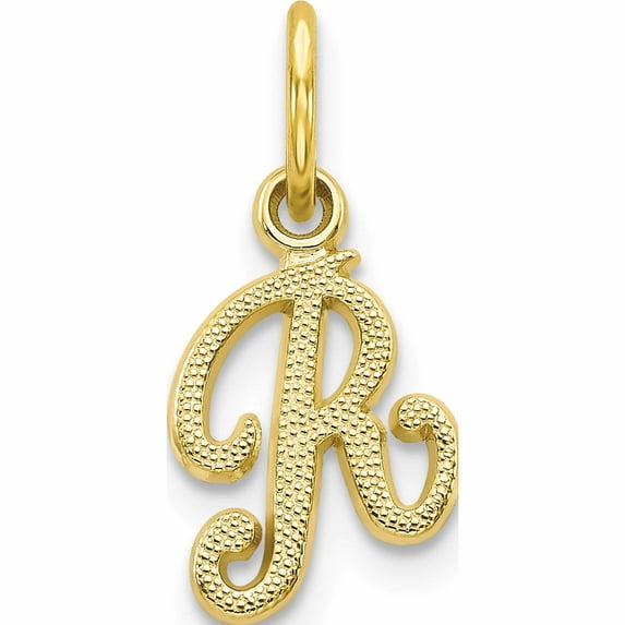 10K Yellow Gold Initial R Charm Made In United States 10c763r