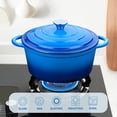 thumbnail image 6 of Hawsaiy 6 QT Enameled Cast Iron Dutch Oven with Lid, Nonstick Cookware for Baking, Roasting, Braising & Cooking, Dual Handles, Dark Blue, 6 of 13