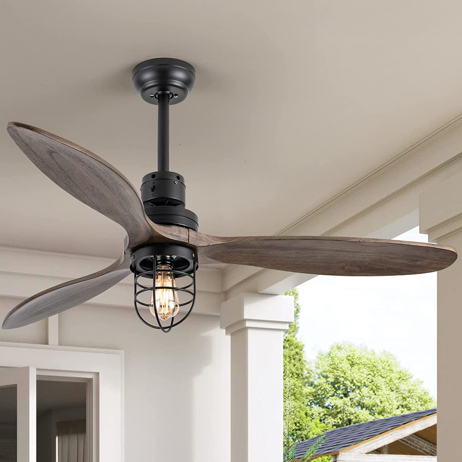 modern farmhouse ceiling fan with light and remote