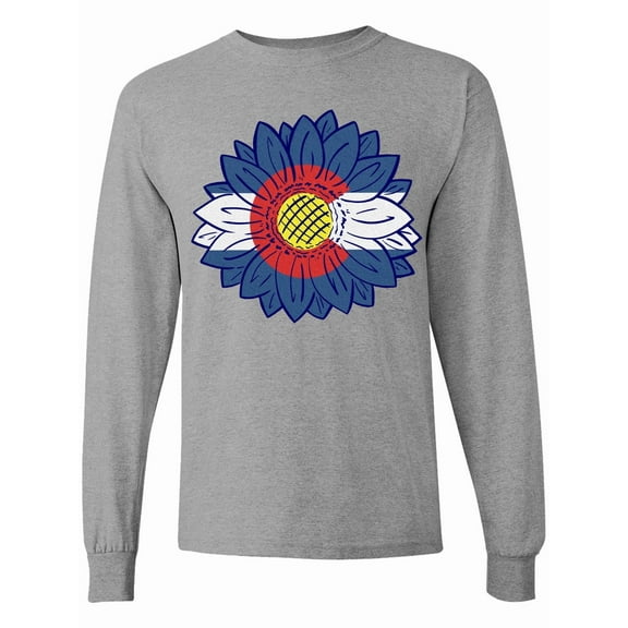 Inktastic Colorado Flag Sunflower Long Sleeve T-Shirt