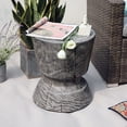 thumbnail image 2 of Yangming Concrete Side Table, 14.6 Inch Round Accent Table, Faux Wood Stump Stool, Gray, 2 of 6