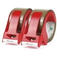 BOMEI PACK Heavy Duty Brown Packing Tape 2 Pack with 2 Free Dispensers