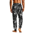 thumbnail image 6 of Men's Camouflage Print Jogger Pajama Pants, Drawstring Two Pocket Cuffed Lounge Sleep Trousers Nightwear Slacks, Black, S, 6 of 6