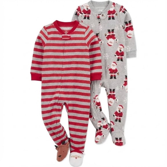 Carter's Toddler Boy's Soft Plush Fleece Christmas Pajama Sleeper Set, Size 2T
