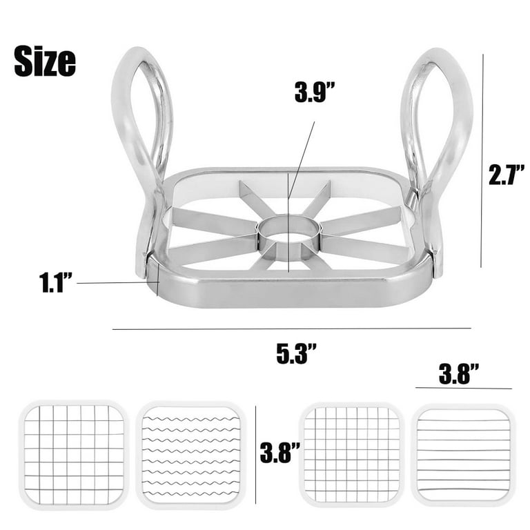 YOUTHINK Cutter Potato Cutter Dicer Stainless Steel Fries Wedges Cubes  Cutter French Fry Cutter Stainless Steel Vegetable Dicer Fruit Food Dicer  for