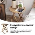 thumbnail image 5 of COZAYH Farmhouse End Table Round Wood Side Table Rustic Plant Stand for Living Room, Office, Walnut, 5 of 8