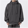 thumbnail image 1 of Sudadera con capucha para hombre, sudadera con cuello alto medio, sudadera con capucha de color liso, blusa con capucha para hombre, 1 of 5
