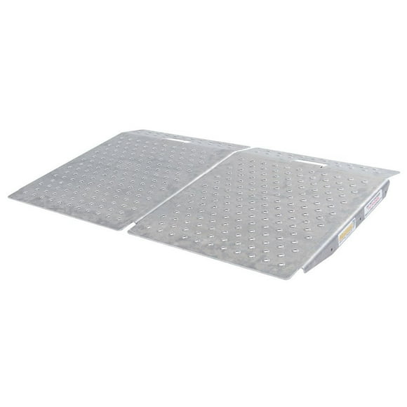 Guardian 2 Pack Heavy Duty Aluminum Shed Ramps, Portable Loading for Mowers, ATV, Silver