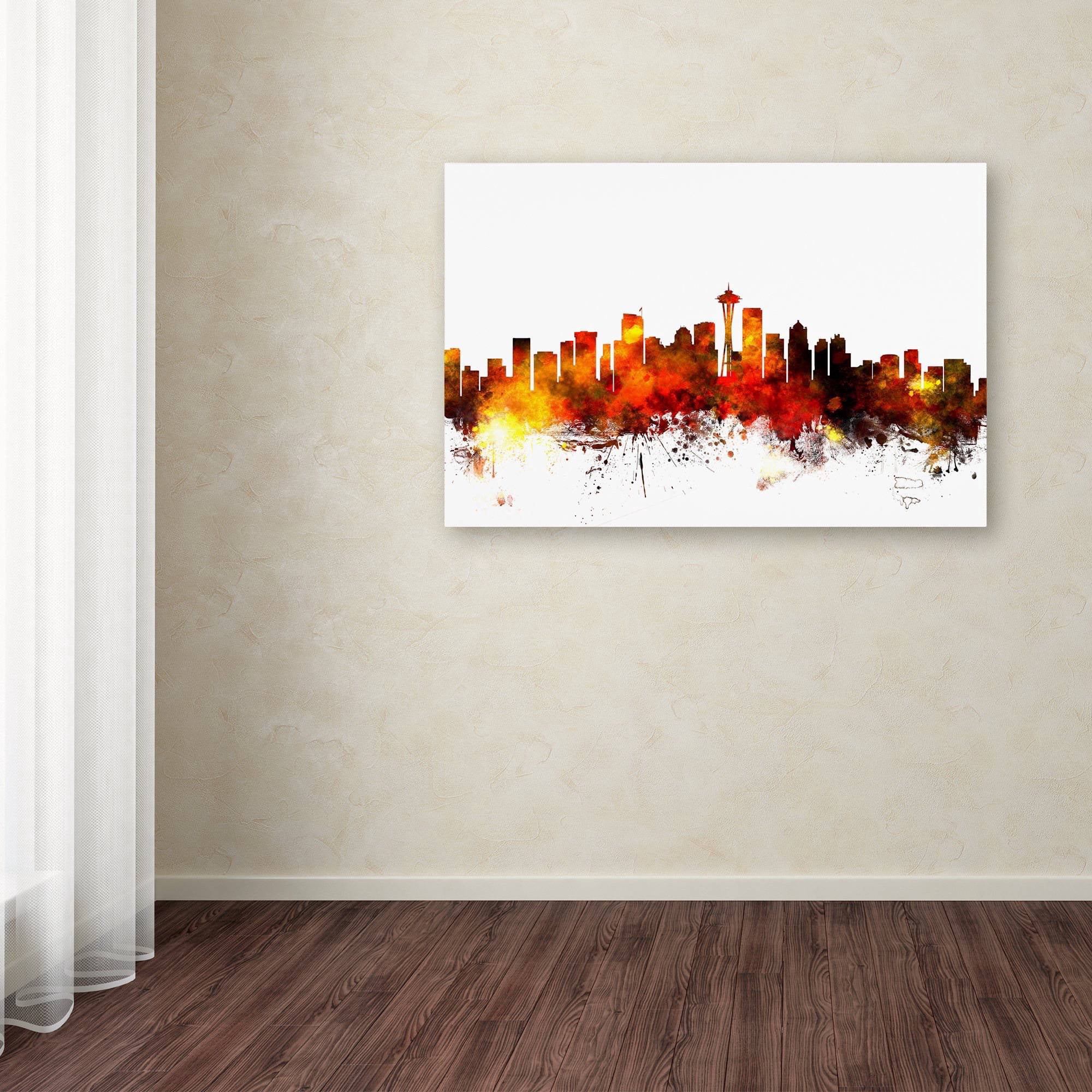 Trademark Fine Art "Seattle Washington Skyline III" Canvas Art by Michael Tompsett